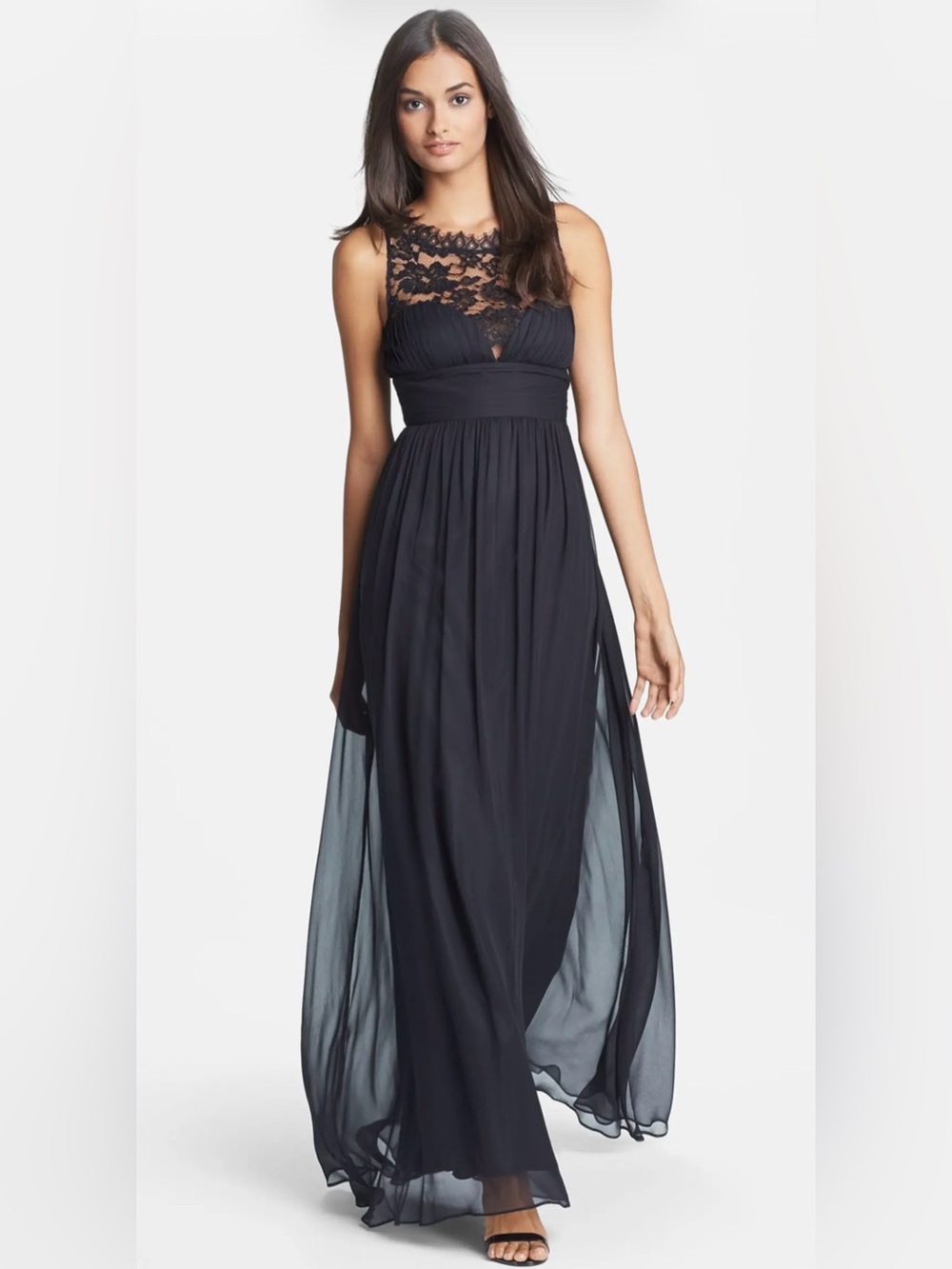 Aidan Mattox Embellished Lace & Silk Chiffon Gown
